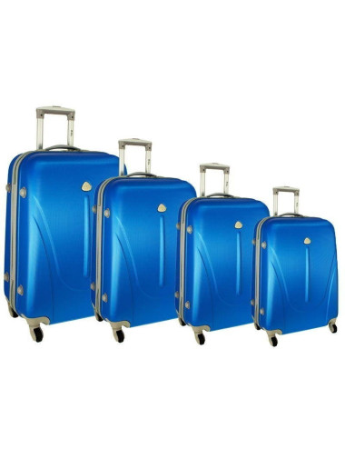 Zestaw walizek podróżnych na kółkach 883 4w1 - niebieski