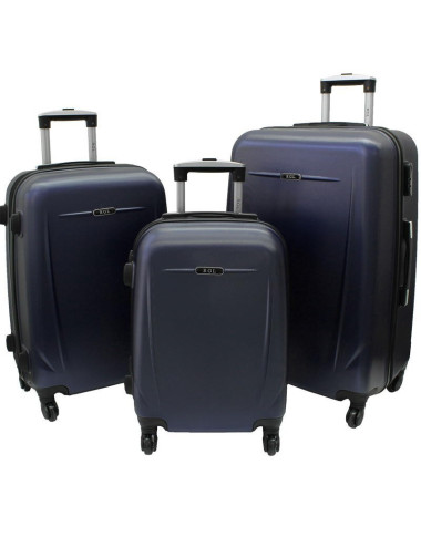 Zestaw walizek podróżnych na kółkach 3w1 780 XXL XL L - granatowy