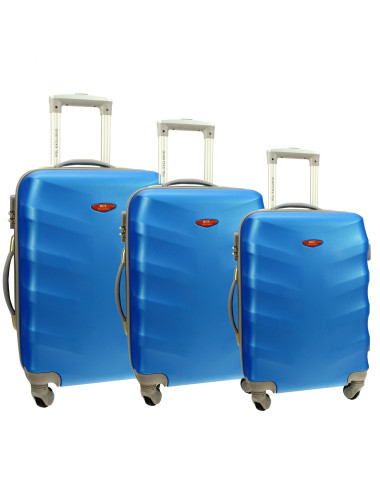Zestaw walizek podróżnych na kółkach 3w1 81 RGL - niebieski