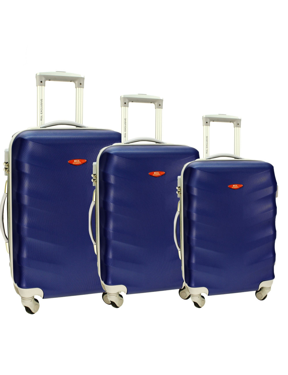 Zestaw walizek podróżnych na kółkach 3w1 81 RGL - granatowy