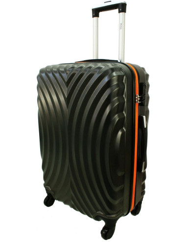 Duża walizka podróżna na kółkach 760 XXL - Grafitowo-Pomarańcz