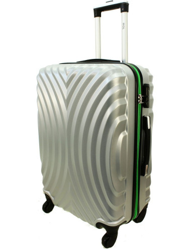 Duża walizka podróżna na kółkach 760 XXL - Srebrno-Zielony