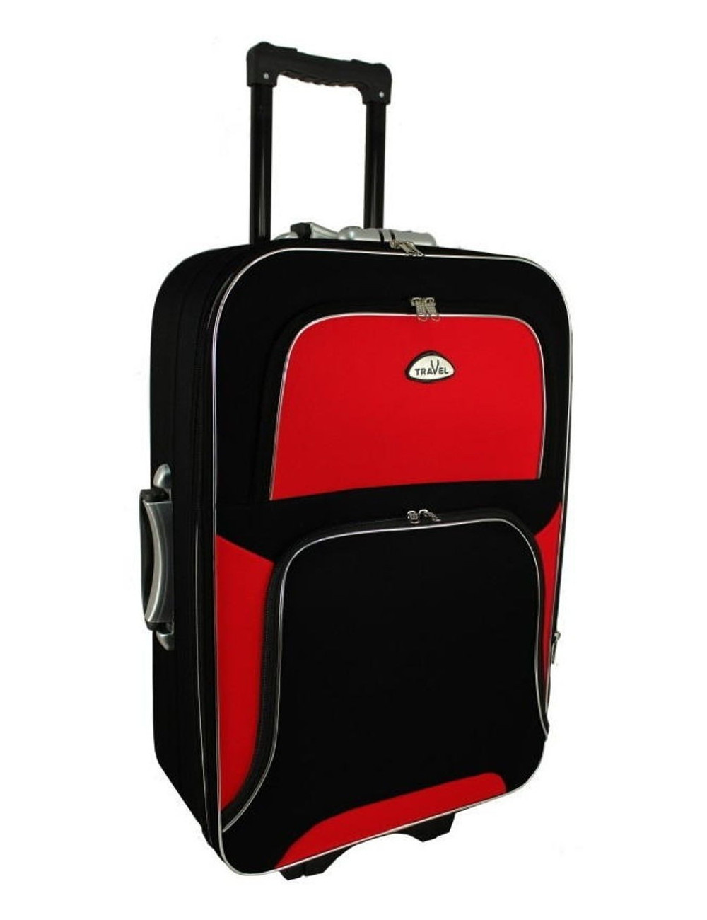 Średnia walizka podróżna na kółkach  301 XL - czerwono-czarna