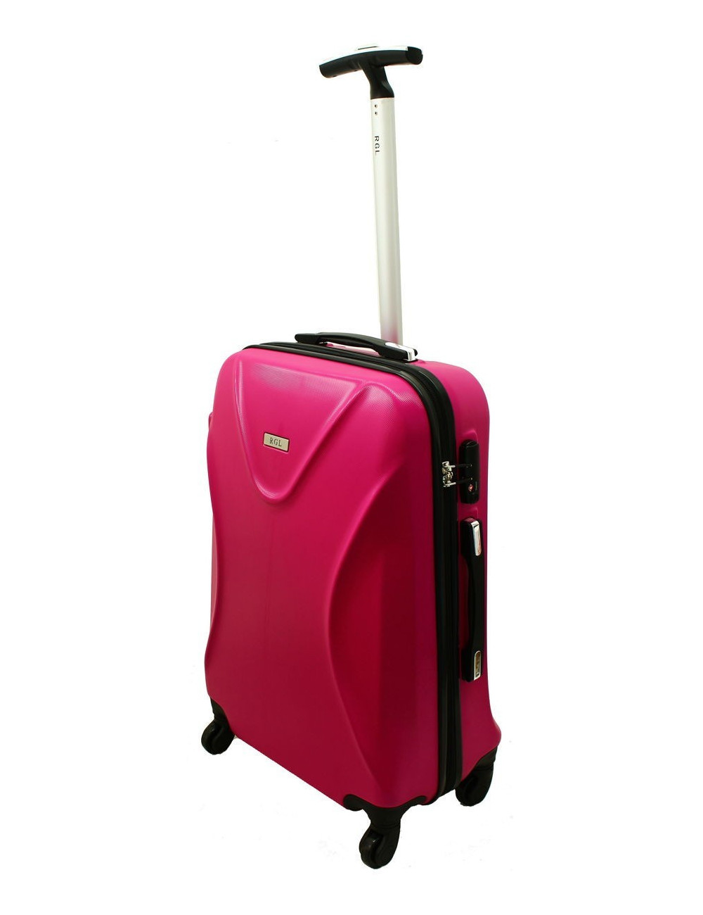 Duża walizka podróżna na kółkach 750 XXL Zamek TSA - różowa