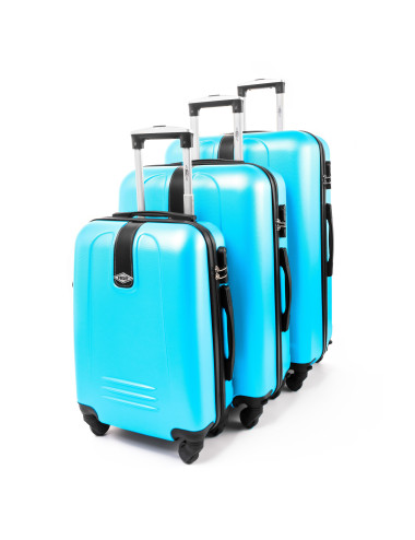 Zestaw walizek podróżnych 3w1 910  (XXL XL L) - Lazurowy