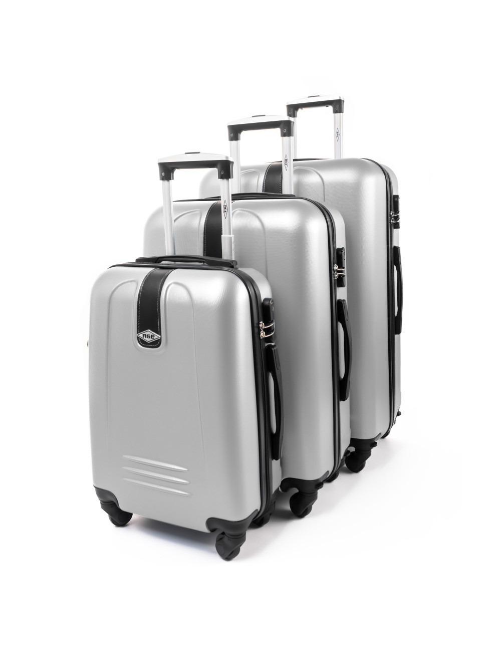 Zestaw walizek podróżnych 3w1 910  (XXL XL L) - Srebrny