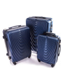 Zestaw walizek podróżnych na kółkach 3w1 663 XXL, XL, L RGL - granatowy
