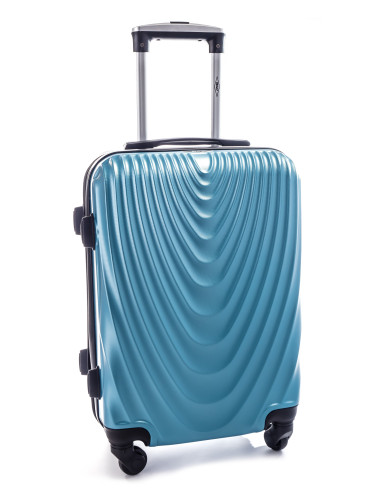 Duża walizka podróżna na kółkach 663 RGL - niebieski metaliczny