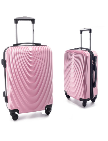 Mała walizka podróżna na kółkach 663 RGL -  pudrowy różowy