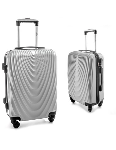 Mała walizka podróżna na kółkach 663 RGL - srebrna
