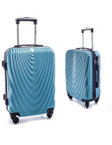 Mała walizka podróżna na kółkach 663 RGL - niebieska metaliczna