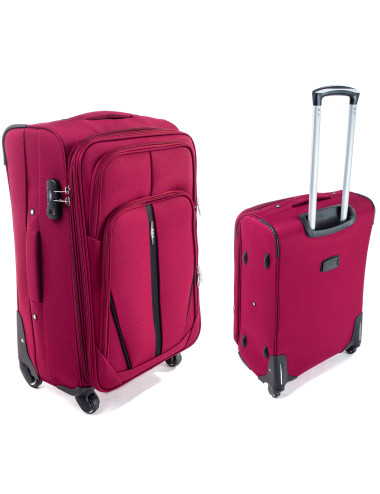 Średnia walizka podróżna na kółkach S-020 XL - bordowy