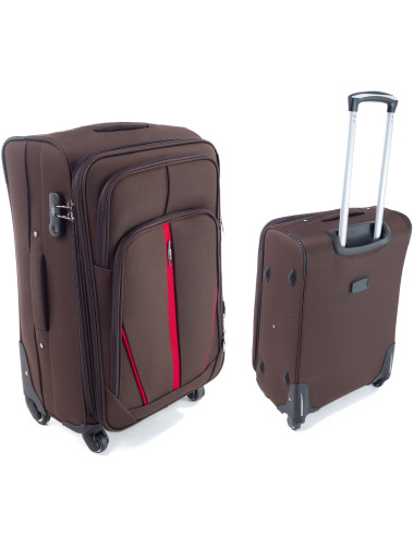 Średnia walizka podróżna na kółkach S-020 XL - brązowy