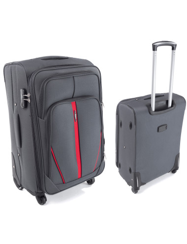 Średnia walizka podróżna na kółkach S-020 XL - szary