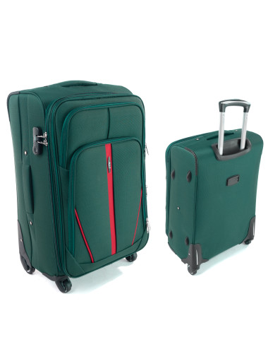 Duża walizka podróżna na kółkach S-020 XXL - zielony