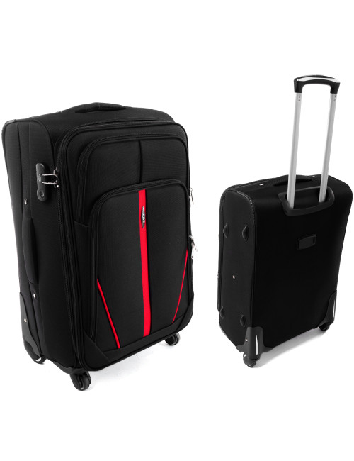 Średnia walizka podróżna na kółkach S-020 XL - czarny