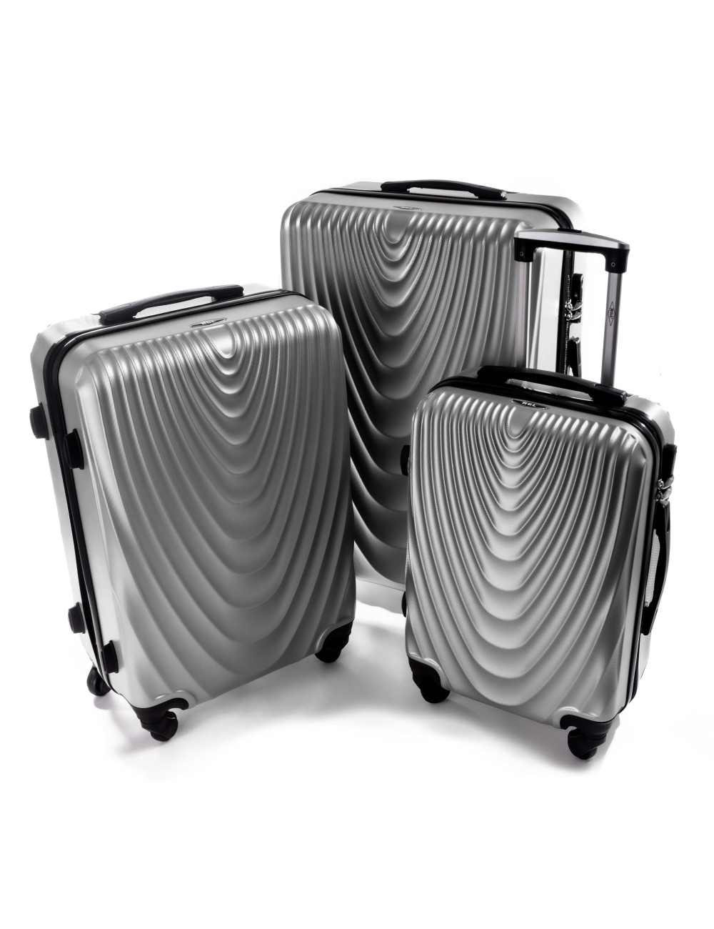 Zestaw walizek podróżnych na kółkach 3w1 663 XXL, XL, L RGL - szary
