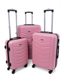 Zestaw walizek podróżnych 3w1 XXL, XL, L 520 RGL - pudrowy róż