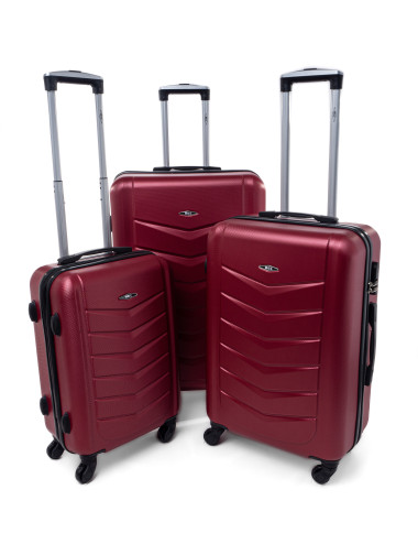 Zestaw walizek podróżnych 3w1 XXL, XL, L 520 RGL - bordowy