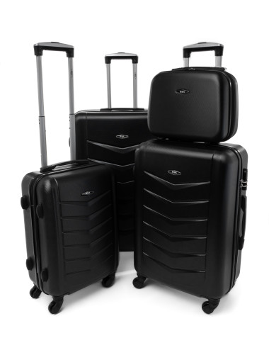 Zestaw walizek podróżnych na kółkach 520 3w1 + kuferek RGL - CZARNY