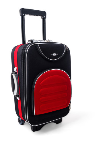 Mała walizka podróżna na kółkach  801 L RGL -  czarno-czerwony