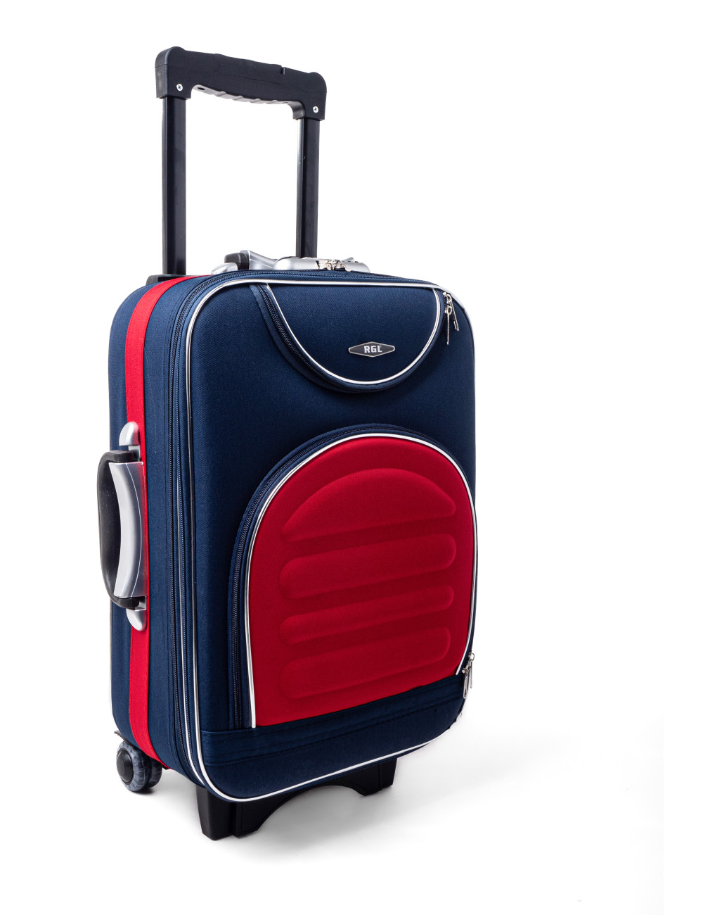 Mała walizka podróżna na kółkach  801 L RGL -  granatowo-czerwony