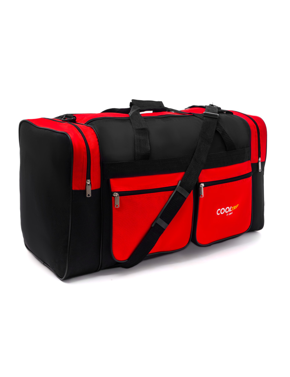 Duża, pojemna torba podróżna model 17 - czarno-czerwona