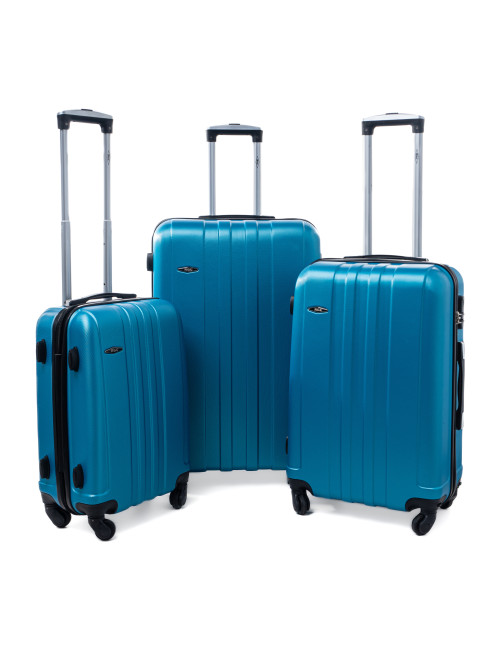Zestaw walizek podróżnych 3w1 XXL, XL, L 740 RGL - niebieski metaliczny