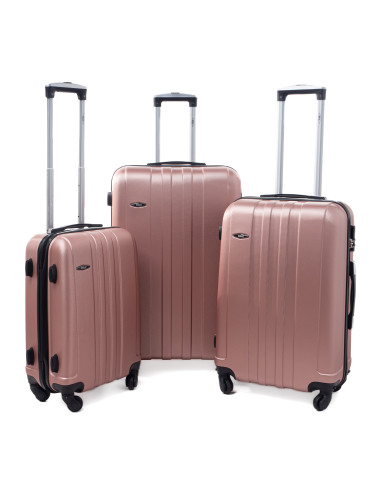 Zestaw walizek podróżnych 3w1 XXL, XL, L 740 RGL - rose red