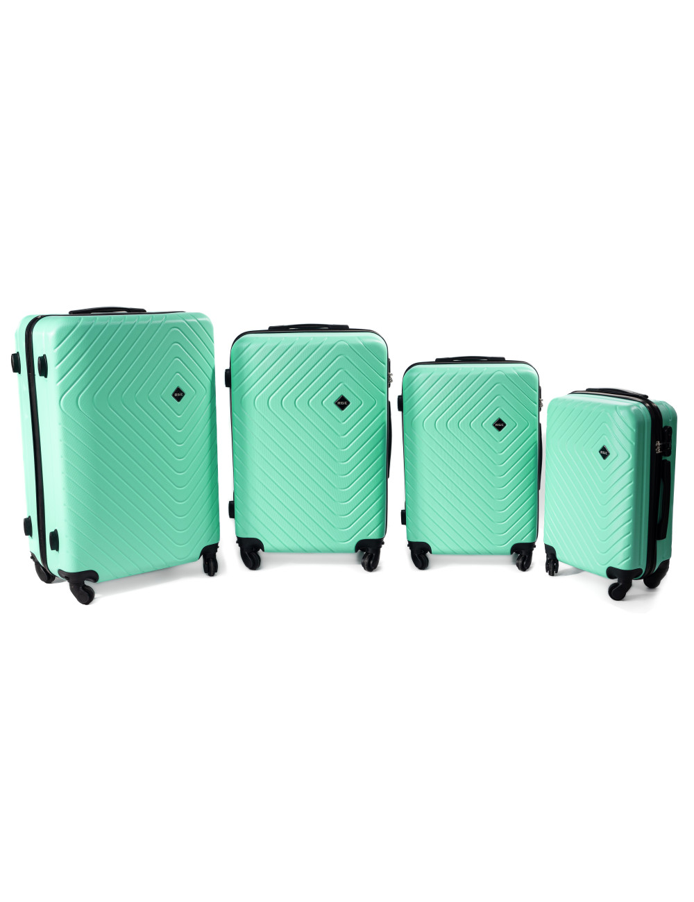 Zestaw walizek podróżnych 4w1 XXL, XL, L 741 RGL - miętowy