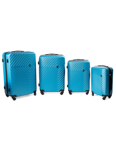 Zestaw walizek podróżnych 4w1 XXL, XL, L 741 RGL - niebieski metaliczny