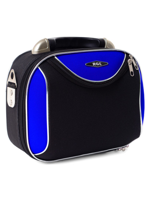 Średni kuferek podróżny kosmetyczka 773 XL - czarno-niebieski