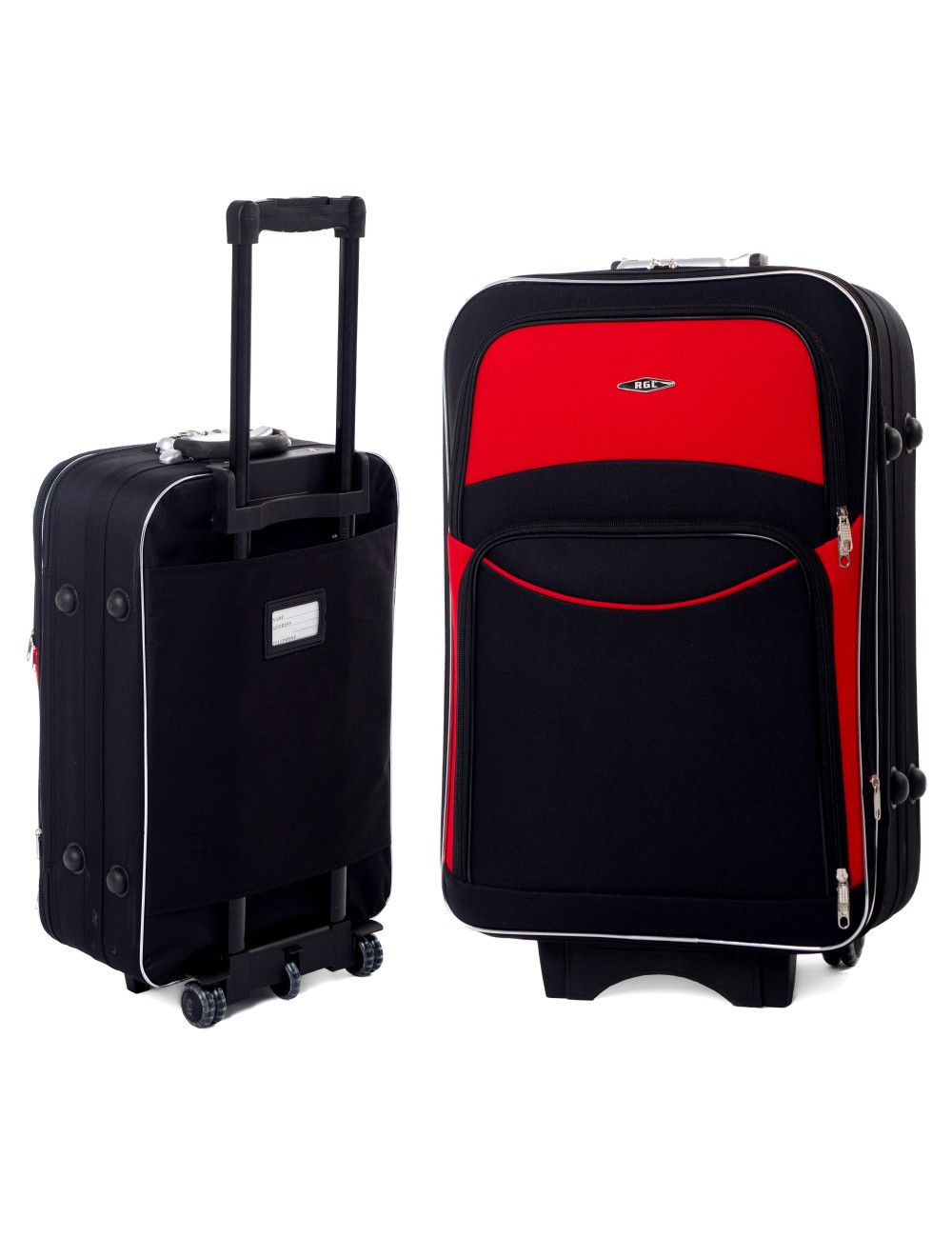Średnia walizka podróżna na kółkach 773 XL - czarno-czerwony
