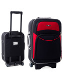 Mała walizka podróżna na kółkach 773 L - czarno-czerwony