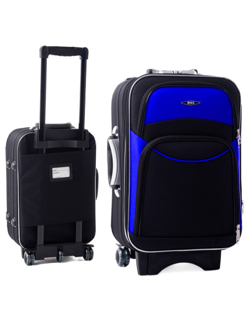 Mała walizka podróżna na kółkach 773 L - czarno-niebieski
