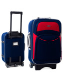 Mała walizka podróżna na kółkach 773 L - granatowo-czerwony