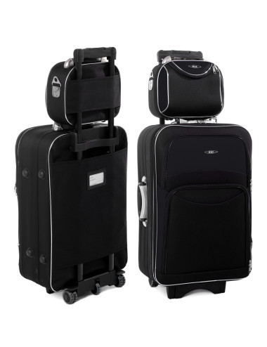 Zestaw duża walizka podróżna RGL + kuferek 773 - czarny