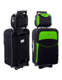 Zestaw duża walizka podróżna RGL + kuferek 773 - czarno-zielony