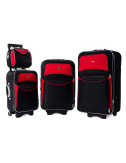 Komplet  Rodzinny walizek podróżnych 4w1 773 - czarno-czerwony