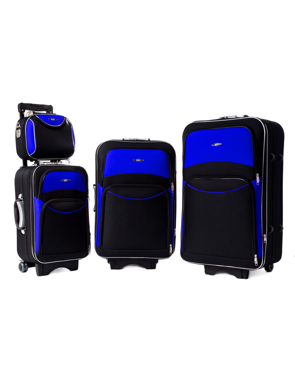 Komplet  Rodzinny walizek podróżnych 4w1 773 - czarno-niebieski