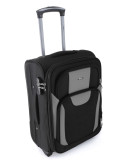 Mała materiałowa walizka podróżna L RGL 1003 - czarno-grafitowy