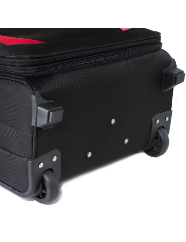 Mała materiałowa walizka podróżna L RGL 1003 - kółka i stopki
