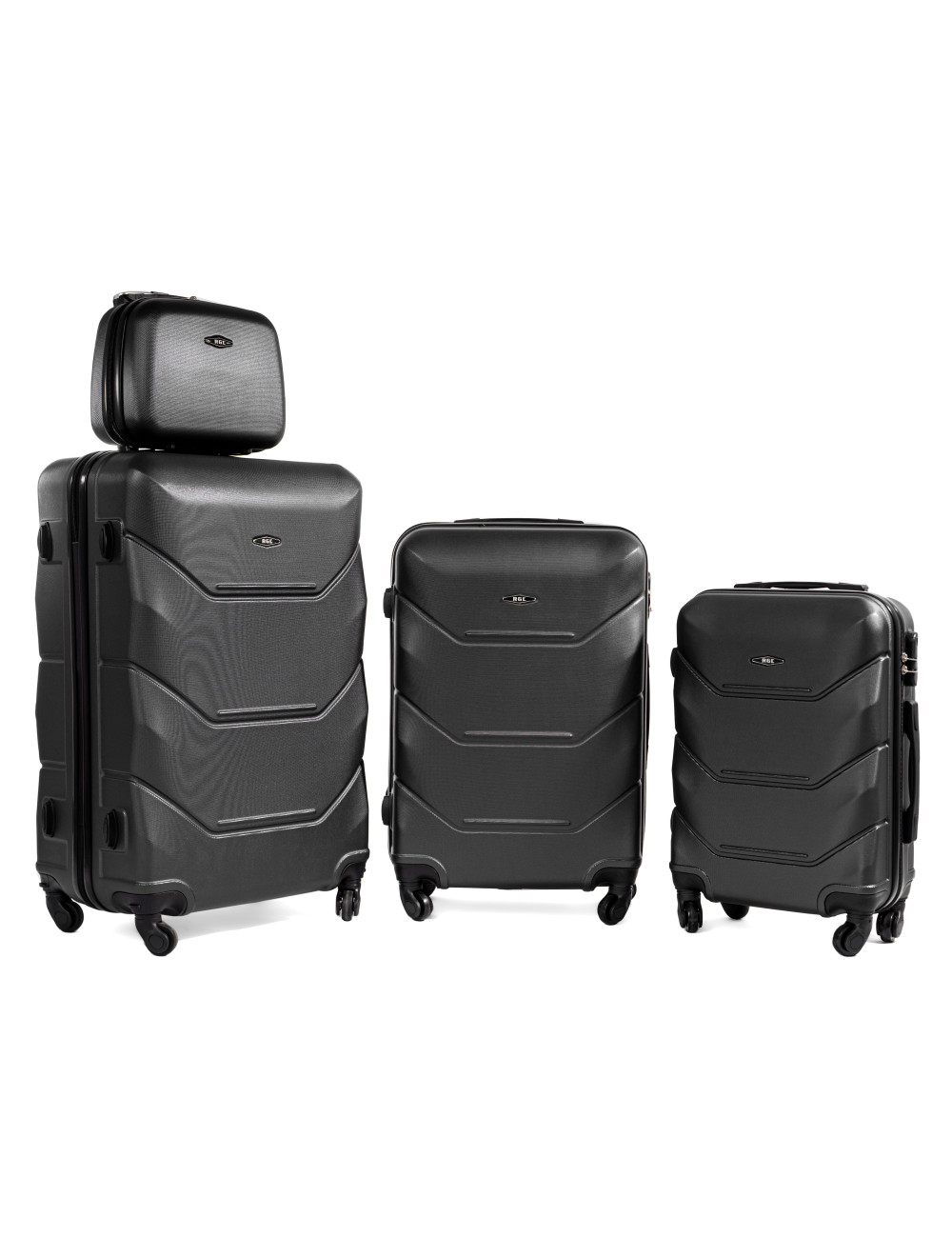 Zestaw walizek podróżnych na kółkach 720 3w1 + kuferek RGL - grafitowy