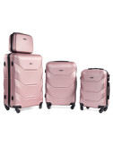 Zestaw walizek podróżnych na kółkach 720 3w1 + kuferek RGL - rose red