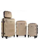 Zestaw walizek podróżnych na kółkach 720 3w1 + kuferek RGL - szampan