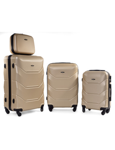 Zestaw walizek podróżnych na kółkach 720 3w1 + kuferek RGL - szampan