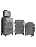 Zestaw walizek podróżnych na kółkach 720 3w1 + kuferek RGL - szary