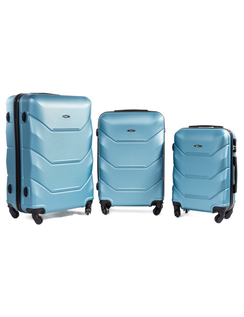 Zestaw walizek podróżnych na kółkach 3w1 720 RGL - blue metal