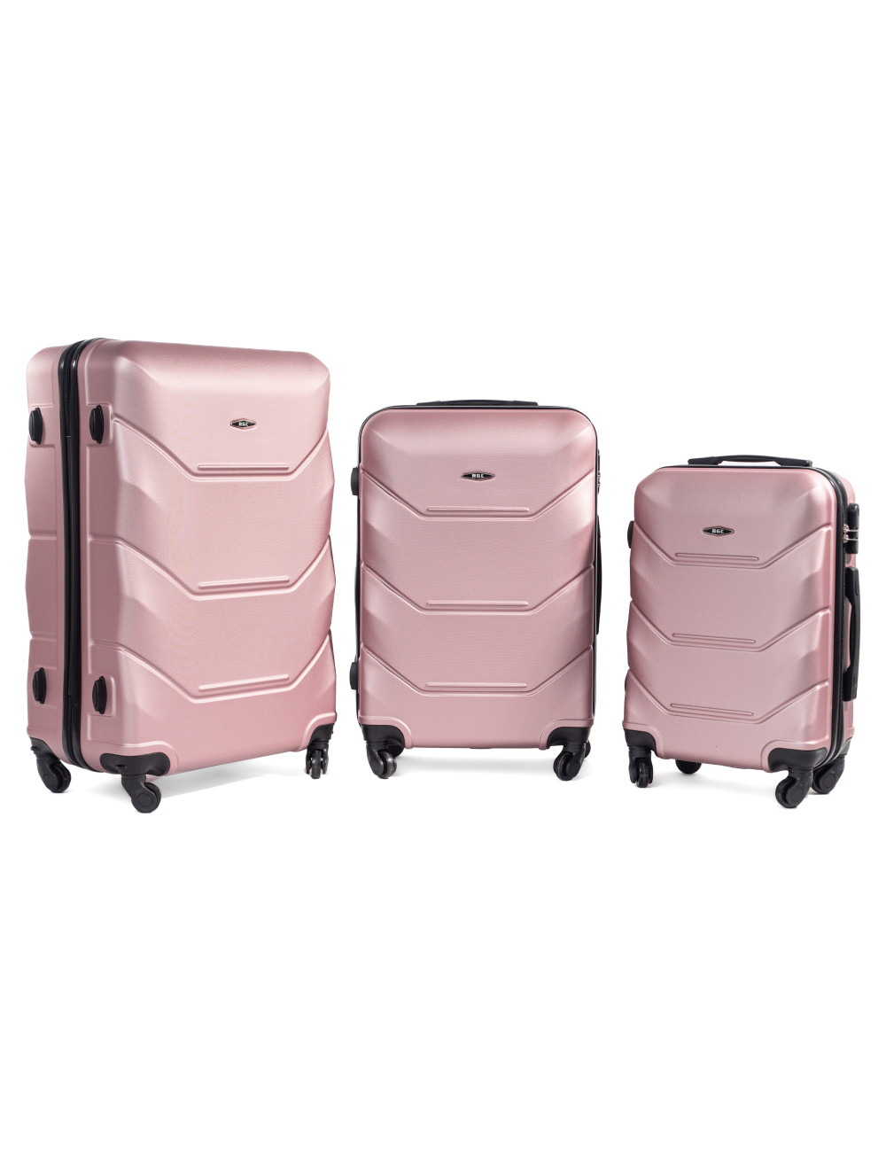 Zestaw walizek podróżnych na kółkach 3w1 720 RGL - rose red