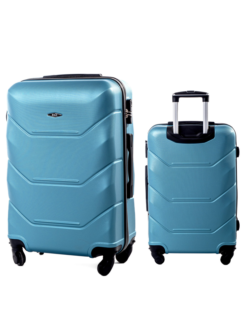 Duża walizka podróżna na kółkach XXL 720 RGL - niebieski metaliczny